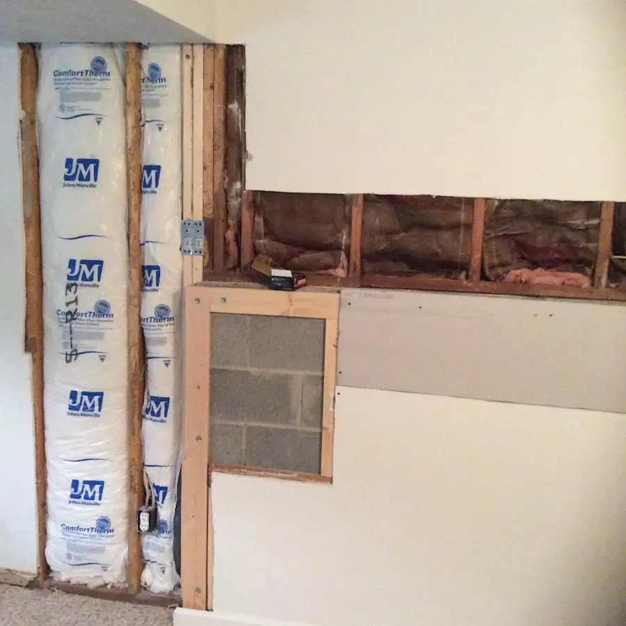 Wall insulation replacement during Basement Flood Cleanup in Gladstone